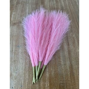 6 Piece Fluffy Artificial Pampas Grass For‎ Wedding Or Boho Home Decor 18" Pink